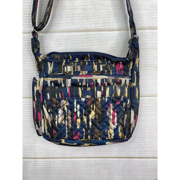 LUG Crossbody Flutter Riverwalk Multicolor Geometric Small Mini Bag Purse NWOT - Picture 2 of 14